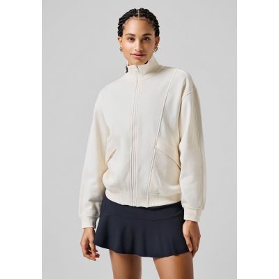 7. CASALL Bequemer Pullover mit durchgehendem Reißverschluss weiß
