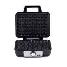 ALPINA 1000W elektrisches Waffeleisen schwarz