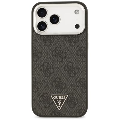 3. Guess 4G Triangle Logo MagSafe Hülle für iPhone 17 Pro Max / 18 Pro Max - Schwarz & Silber