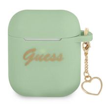 Guess GUA2LSCHSN AirPods decken grüne/grüne Silikon-Charm-Herzkollektion ab