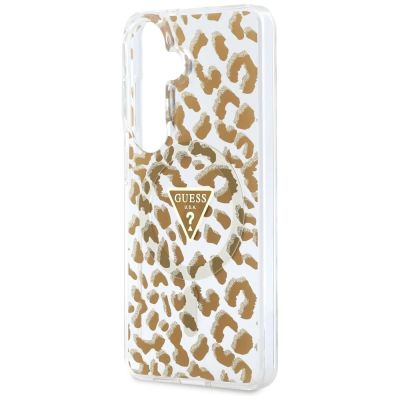 6. Guess IML Leopard Print Dreieckige MagSafe Hülle für Samsung Galaxy S26 - Braun