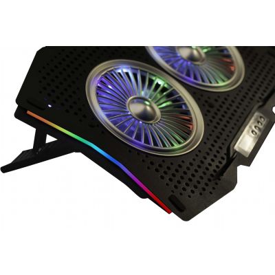 3. INCA Notebook-Kühler 2x 115x15mm Feuerzeug/RGB/1200RPM/2xUSB Einzelhandel