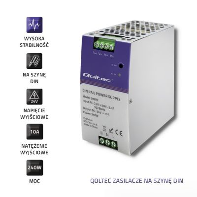 4. QOLTEC Industrie-DIN-Schienennetzteil | 240 W | 24 V | 10 A