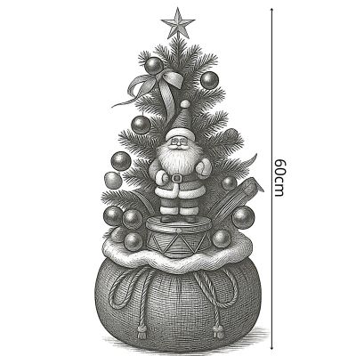 6. Dekorativer Weihnachtsbaum 60 cm mit 25 LEDs und Timer – Weihnachtsmann