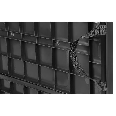 21. TOURISTEN-CATERING-SET, KLAPPTISCH 86,5 x 86,5 x 71 CM UND 4 SCHWARZE STÜHLE