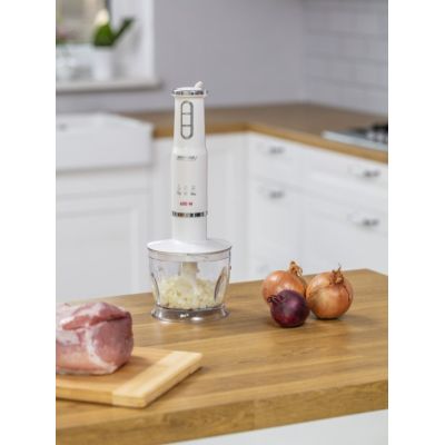 3. Stabmixer-Set MPM MBL-43, 500-ml-Behälter mit Edelstahlmesser, Edelstahl-Mixaufsatz, Leistung: 600 W