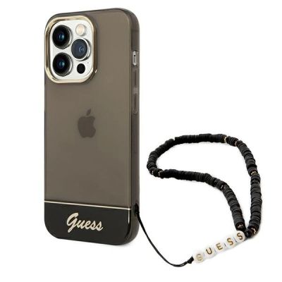 Guess GUHCP14XHGCOHK iPhone 14 Pro Max 6,7 "schwarz / schwarzes Hardcase Translucent Pearl Strap
