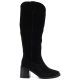 2. Damen-Cowboystiefel aus Leder mit Absatz, Wildleder, schwarz, Vinceza 133103