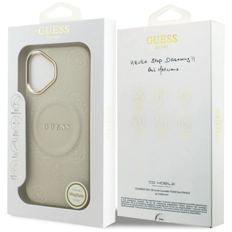 8. Guess Peony Hot Stamp MagSafe iPhone 17 Hülle - Beige