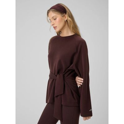 4. Damen-Sweatshirt mit Bindebändern und Modal 4F 4FRSS26TSWSF2784-80S