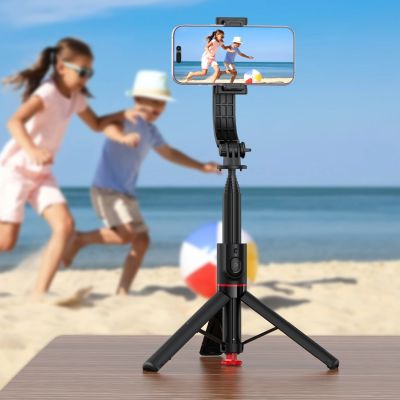 10. Acefast E42 Selfie-Stick mit automatischem Stativ und Bluetooth-Fernbedienung, 1,05 m – Schwarz