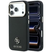 Guess Saffiano Small 4G & Classic Logo MagSafe Hülle für iPhone 17 Pro Max / 18 Pro Max - Schwarz
