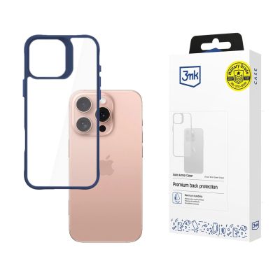 3mk Satin Armor Case+ Blau für Apple iPhone 16 Pro - transparent