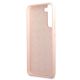 7. Guess GUHCS22MLSLMGPP S22+ S906 pink/pink Hardcase Silikon-Schriftzug Metall-Logo