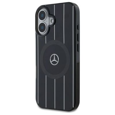 2. Mercedes MB Double Layer Crossed Lines MagSafe Hülle für iPhone 16 – Schwarz