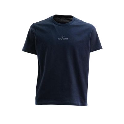 6. Paul&Shark Herren-T-Shirt aus Baumwolle, Marineblau und Gold, 99311008-50E – Klassischer Schnitt, Logo