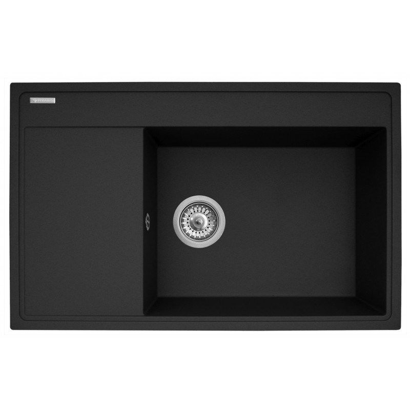 2. Set – PYRAMIS CAMEA Spüle (79x50) 1B 1D R + IDEA Black Edition Armatur – 070168502BE – Volcano