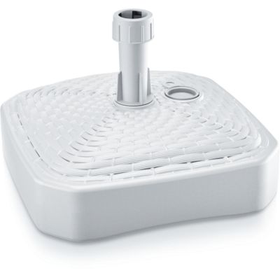 3. Quadratischer Schirmfuß, Rattanweiß