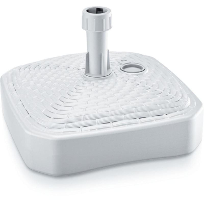 3. Quadratischer Schirmfuß, Rattanweiß