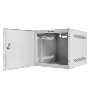5. LANBERG Wandregalschrank 10" 4HE 280x310 GRAU, Metalltüren (zerlegt verpackt) WF10-2304-00S