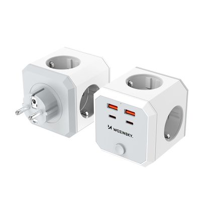 2. Wozinsky WKZ-4B Power Cube 3x AC 2x USB-A 2x USB-C PD 20 W 4000 W - Weiß