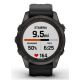 11. Garmin Fenix 7S Pro 42 mm Saphirgrau Titan DLC Uhr mit schwarzem Armband