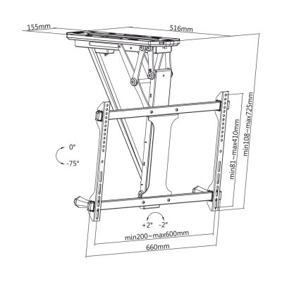10. MACLEAN Elektrische Decken-TV-Halterung 32"-70" 35 kg MC-880T