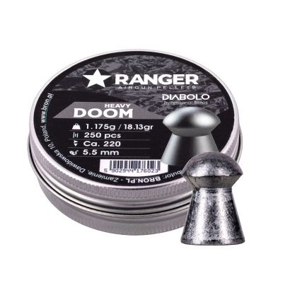 4. 5,5 mm RANGER Diabolo Doom Heavy Flachkugeln 250 Stück 1,175 g