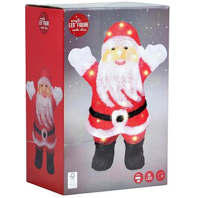 6. Dekorative Weihnachtsmannfigur, 50 LEDs, Höhe: 40 cm, Acryl