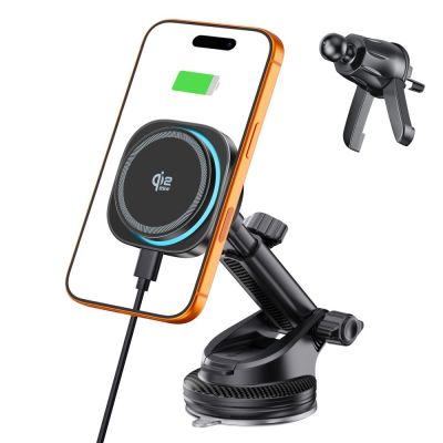 2. Tech-Protect V20 MagSafe Kfz-Halterung für Windschutzscheibe/Lüftungsschlitze/Armaturenbrett 25W QI2.2 - Schwarz