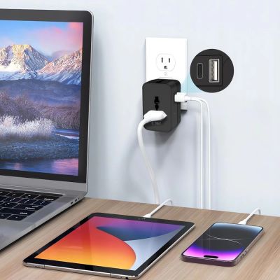 4. Tech-Protect TA300 Reiseadapter EU / UK / AU - Schwarz