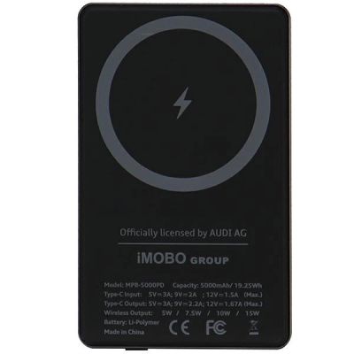 5. Audi Big Logo MagSafe Induktions-Powerbank 15W 5000mAh - Grau