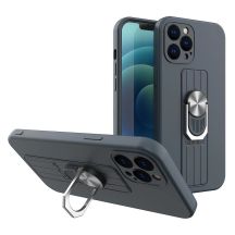 Ring Case Silikonhülle mit Fingerhalter und Ständer für Xiaomi Redmi Note 11 Pro blau