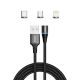 5. SAVIO Magnetkabel USB – USB Typ C, Micro und Lightning, 1 m, Schwarz CL-152