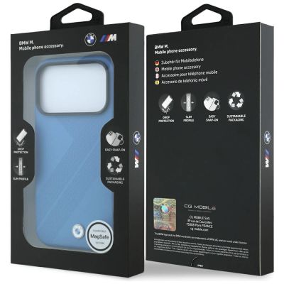 8. BMW M Tire Track Metal Logo MagSafe Hülle für iPhone 18 Pro Max / 17 Pro Max - Blau