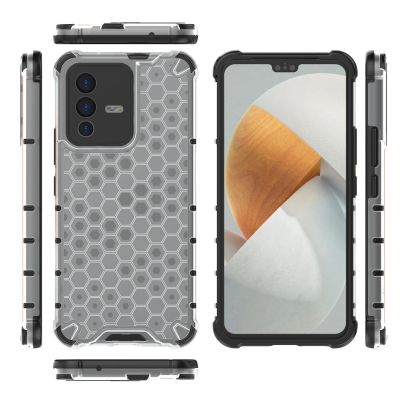 3. Gepanzerte Wabenhülle mit Gelrahmen für Vivo V23 5G transparent