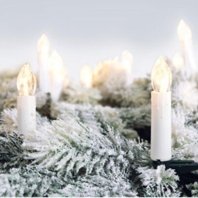 9. Weihnachtsbaumbeleuchtung mit Kerzen, Timer und Fernbedienung, 10 warmweiße LEDs
