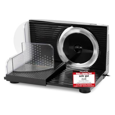2. Emerio MS-125000.1 Aufschnittmaschine, elektrische Leistung 100 W, schwarzer Edelstahl