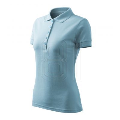4. Damen-Poloshirt mit Piqué-Poloshirt (Blau)