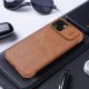 20. Nillkin Qin Leder Pro Hülle iPhone 14 Plus Kamera Cover Holster Cover Flip Case Braun
