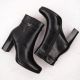 10. Damen-Stiefeletten mit Blockabsatz, gefüttert, schwarz, M.Daszyński AF125-22