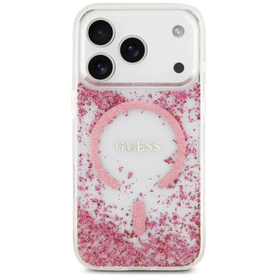 3. Guess MagSafe Hülle mit Harzboden und Glitzer für iPhone 17 Pro – Pink