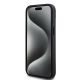5. DKNY Lederhülle mit kariertem Monomuster und bedruckten Streifen für iPhone 15/14/13 – Schwarz