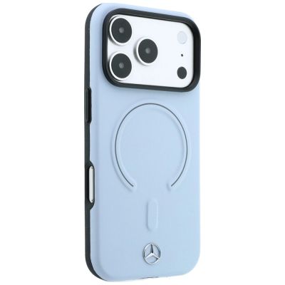 4. Mercedes Leder 3D MagSafe Hülle für iPhone 18 Pro / 17 Pro - Blau