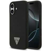 Guess Silikon Triangle Logo MagSafe Hülle für iPhone 17 - Schwarz