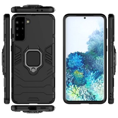 6. Ring Armor Tough Hybrid Case Cover + Magnethalter für Samsung Galaxy S22+ (S22 Plus) schwarz