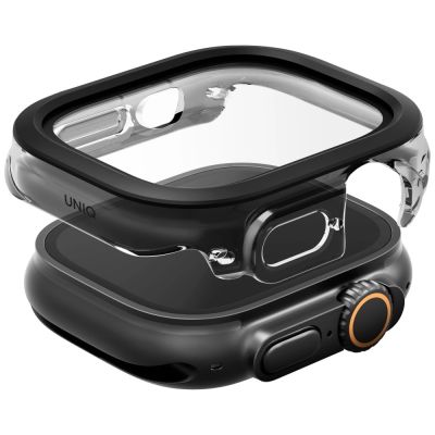 2. Uniq Voute Schutzhülle aus gehärtetem Glas für Apple Watch Ultra 49 mm, Schwarz