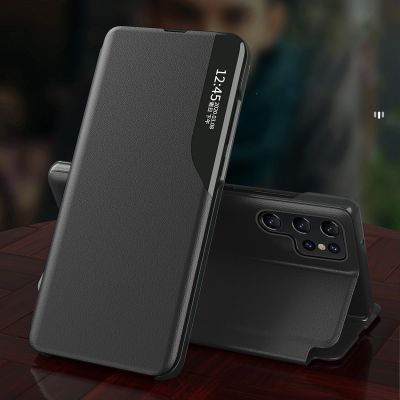 3. Eco Leather View Case Hülle für Samsung Galaxy S24 FE mit Klappe und Ständer – Schwarz