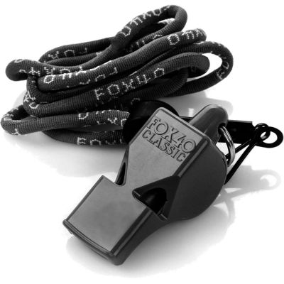 2. FOX 40 KLASSISCHE SCHWARZE PFEIFE UND SCHNUR