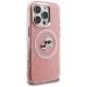 4. Karl Lagerfeld IML Glitter Karl & Choupette Heads Logo MagSafe Hülle für iPhone 16 Pro Max - Pink